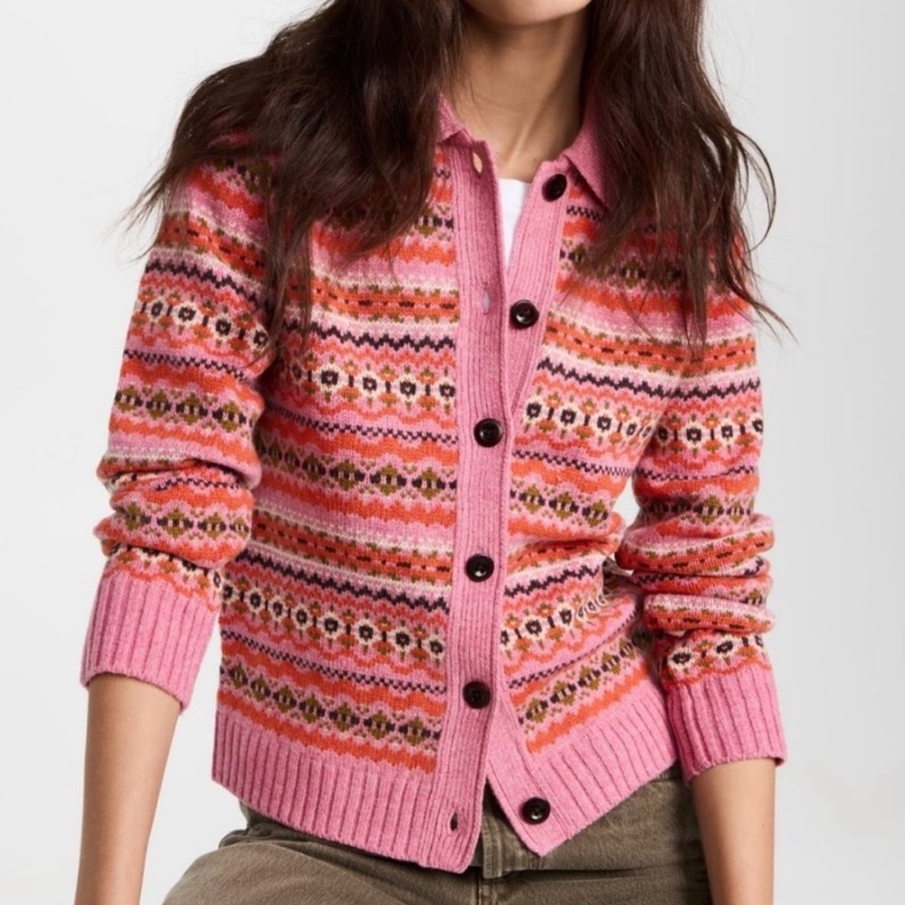 Alex Mill Fair Isle Merino Wool Sweater Cardigan